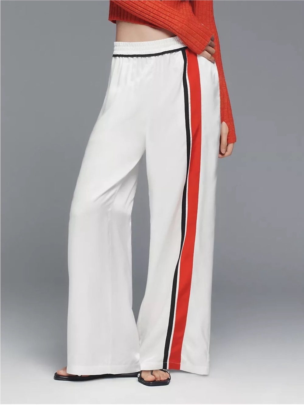 Anthropologie Brooklin Track Stripe Wide-Leg Pants by Maeve Size Medium